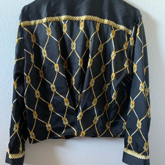 Zara TRF Black Gold Chain Shirt - Size S - Picture 3 of 8